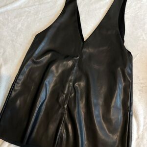 Black Sunday in Brooklyn Faux Leather Anthropologie Dress